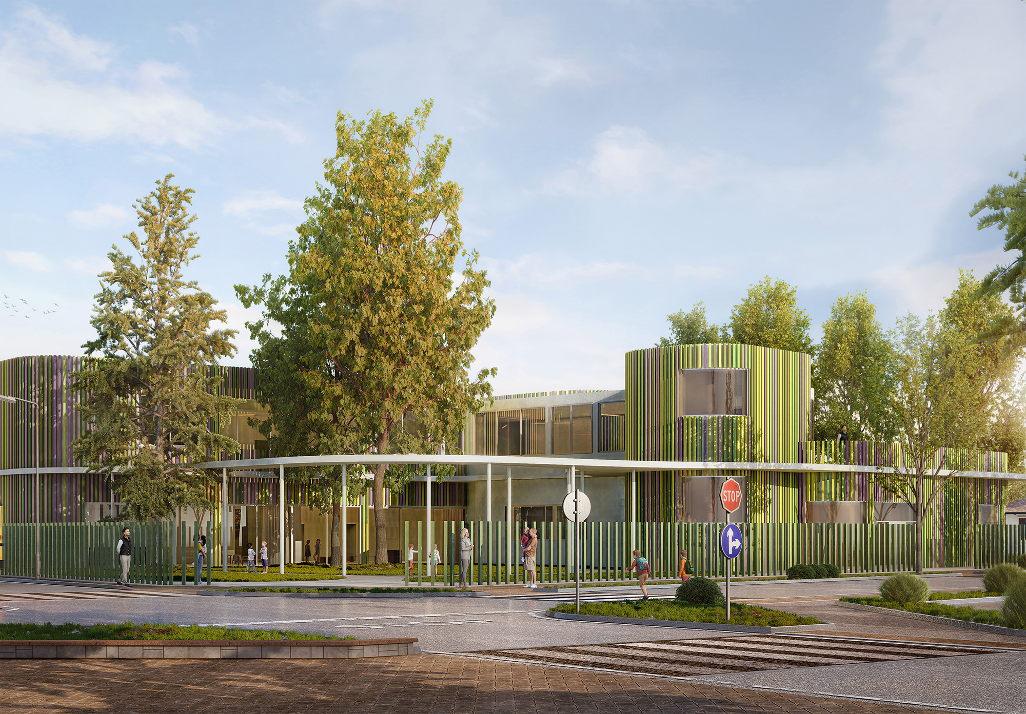 Nuova Scuola dell'Infanzia Tagliabue (MB) - Render 1